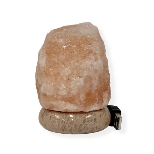 USB Himalayan Pink Rock Salt Lamp - Carved Shape Crystal LED Light (Australia Shipping Only)