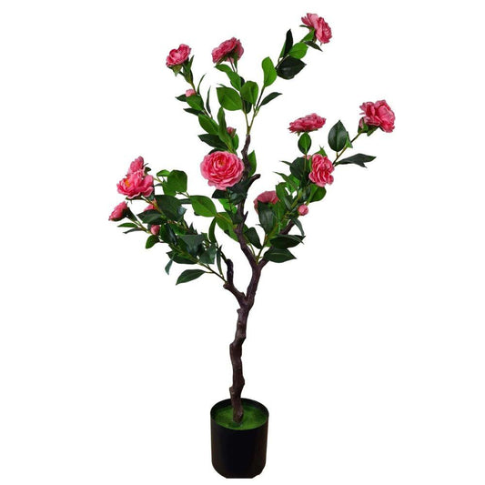 Flowering Natural Pink Artificial Camellia Tree 100cm (Australia Shipping Only)