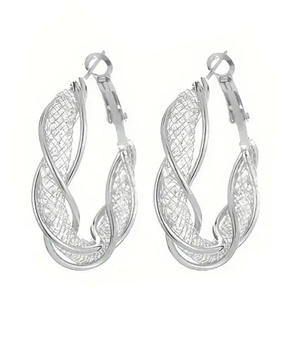 TWIST TEARDROP HOOP EARRING (US Shipping only)
